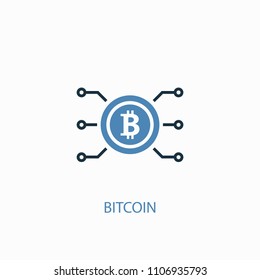 Bitcoin concept 2 colored icon. Simple blue element illustration. Bitcoin concept symbol design from Cryptocurrency set. Can be used for web and mobile UI/UX