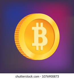 Bitcoin concept. blockchain, cryptocurrency. Digital money. Block chain, finance symbol. Vector illustration  