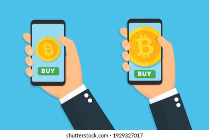 Bitcoin Concept. Buy Or Sell Vector