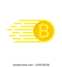 Bitcoin concept. Cryptocurrency logo sigh. Digital money. Block chain, finance symbol. Flat design, vector.