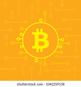 Bitcoin concept. Digital money. Block chain, finance symbol. 