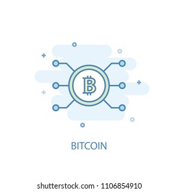Bitcoin concept line icon. Simple element illustration. Bitcoin concept outline symbol design from Cryptocurrency set. Can be used for web and mobile UI/UX