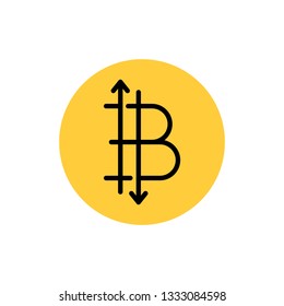 Bitcoin concept sign, currency rate. Vector icon.
