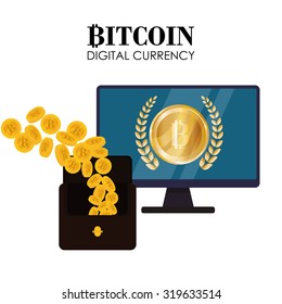 Bitcoin concept and technology icons design, vector illustration 10 eps graphic.