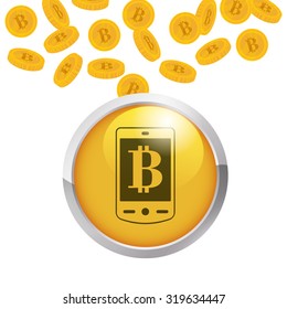 Bitcoin concept and technology icons design, vector illustration 10 eps graphic.