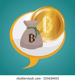 Bitcoin concept and technology icons design, vector illustration 10 eps graphic.