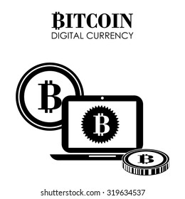 Bitcoin concept and technology icons design, vector illustration 10 eps graphic.