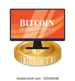 Bitcoin concept and technology icons design, vector illustration 10 eps graphic.