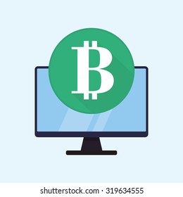 Bitcoin concept and technology icons design, vector illustration 10 eps graphic.