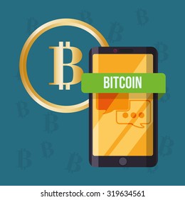 Bitcoin concept and technology icons design, vector illustration 10 eps graphic.