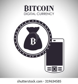 Bitcoin concept and technology icons design, vector illustration 10 eps graphic.