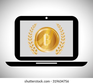 Bitcoin concept and technology icons design, vector illustration 10 eps graphic.