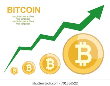 Bitcoin concept vector illustration of online funding and making investments for bitcoin and blockchain. Flat design of new technology.