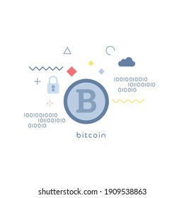 bitcoin concepts. Modern bitcoin vector illustration concept. Simple vector icon. Design for web UI, mobile app, banner, poster.