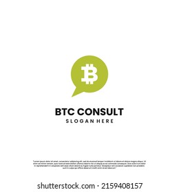 consulta de bitcoin plantilla de icono de diseño de logotipo, logotipo de bitcoin de chat, logotipo de bitcoin de habla burbuja