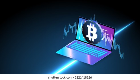 Bitcoin cracks represent the Downtrend  Bitcoin BTC price falls to all time low. Shares fall down. Markets plunging. Economic fallout. Business and finance banner.