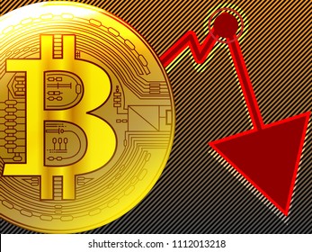 Bitcoin crash graph in cycles panic sell zone  indicator concept. Vector illustration eps10
