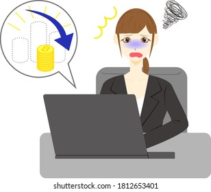 Bitcoin Crash Graph Vector. Bitcoin Price Drops.