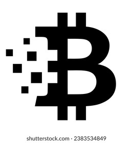 Bitcoin-Crash-Symbol mit verschwommenem Kryptowährungssymbol