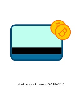 Bitcoin Credit Card Earning Vector Illustration Graphic Design