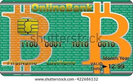 Bitcoin Credit Card Online Bank Vector Stock Vector Royalty Free - 