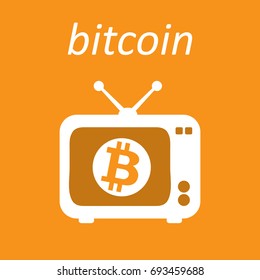 Bitcoin Cripto currency blockchain. bitcoin on TV