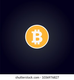 Bitcoin Cripto. Gold coin with cryptocurrency logo.Symbol of smart technologies. Vector 