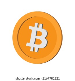 Bitcoin crypto coin. Cryptocurrency isometric illustration.