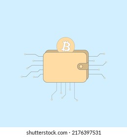 Icono de vector delgado plano bitcoin crypto coin