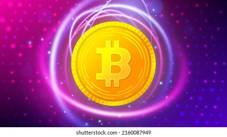 Bitcoin. Crypto currency. Abstract technology background. Vector illustration