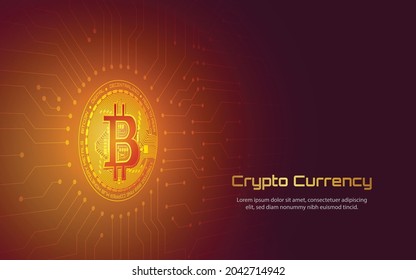 Bitcoin and crypto currency background or banner of modern electronic money exchange