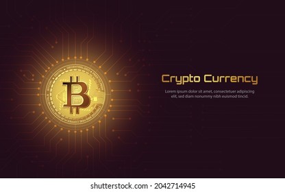 Bitcoin and crypto currency background or banner of modern electronic money exchange