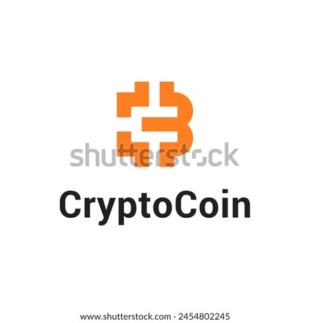 Bitcoin Crypto Currency Coin Token BTC Logo  Vector Abstract Illustration Icon Design Template Element 