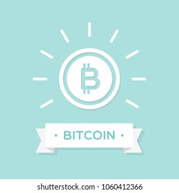 Bitcoin. Crypto currency concept. Digital currency. Vector illustration, flat design