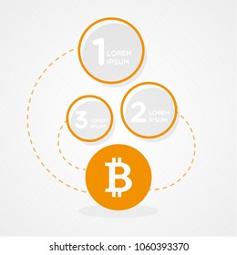 Bitcoin. Crypto currency concept. Infographic. Vector illustration, flat design