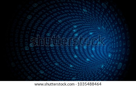 Bitcoin crypto currency cyber space tube, vector