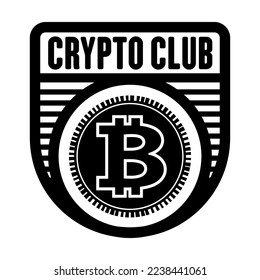 Bitcoin crypto currency icon logo template vector art image illustration car sticker, decal, t-shirt design.