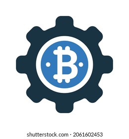 Bitcoin, crypto currency icon. Simple editable vector illustration.