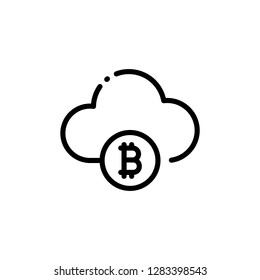 Bitcoin and crypto currency icon. Single high quality bitcoin and crypto currency related icon. Isolated bitcoin and crypto currency symbols in white background. Graphic icons element