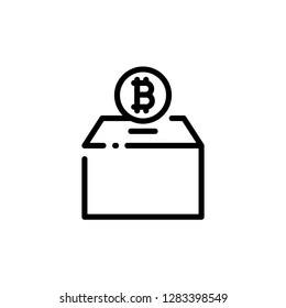 Bitcoin and crypto currency icon. Single high quality bitcoin and crypto currency related icon. Isolated bitcoin and crypto currency symbols in white background. Graphic icons element