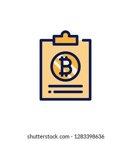 Bitcoin and crypto currency icon. Single high quality bitcoin and crypto currency related icon. Isolated bitcoin and crypto currency symbols in white background. Graphic icons element