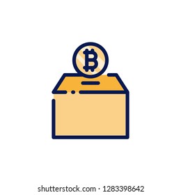 Bitcoin and crypto currency icon. Single high quality bitcoin and crypto currency related icon. Isolated bitcoin and crypto currency symbols in white background. Graphic icons element