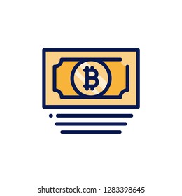 Bitcoin and crypto currency icon. Single high quality bitcoin and crypto currency related icon. Isolated bitcoin and crypto currency symbols in white background. Graphic icons element