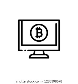 Bitcoin and crypto currency icon. Single high quality bitcoin and crypto currency related icon. Isolated bitcoin and crypto currency symbols in white background. Graphic icons element