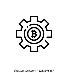 Bitcoin and crypto currency icon. Single high quality bitcoin and crypto currency related icon. Isolated bitcoin and crypto currency symbols in white background. Graphic icons element
