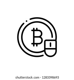 Bitcoin and crypto currency icon. Single high quality bitcoin and crypto currency related icon. Isolated bitcoin and crypto currency symbols in white background. Graphic icons element