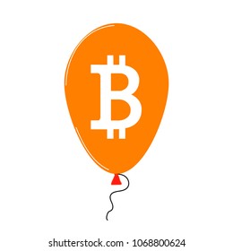 Bitcoin crypto currency icon.Vector Illustration