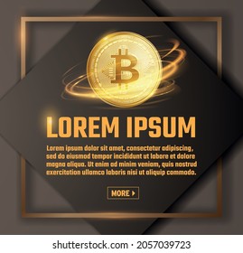 bitcoin crypto currency login page input landing form vector design template

