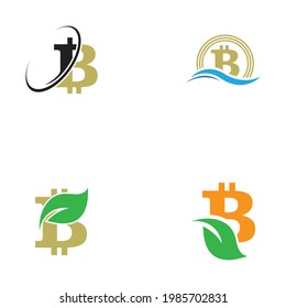 Bitcoin Crypto Currency Logo Set Illustrationsvorlage