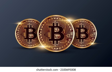 Bitcoin-Kryptowährung auf dunklem Hintergrund